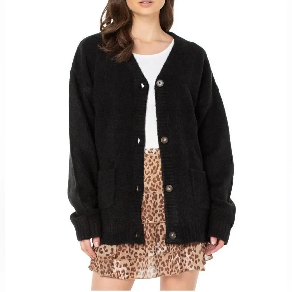 Serra Rodgers Cardigan In Black Size M/L NWOT